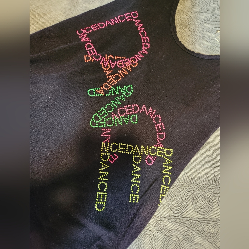 😀 Funky Diva Tank Top with Colorful Dance Raised Print - Picture 6 of 7